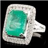 Image 2 : 18K Gold 6.06ct Emerald & 1.35ctw Diamond Ring