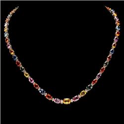 `14k Gold 31ct Sapphire 1.4ct Diamond Necklace