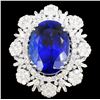 Image 1 : 18K Gold 23.15 Tanzanite & 4.74ct Diamond Ring