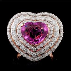 18K Gold 4.02ct Sapphire & 2.44ctw Diamond Ring