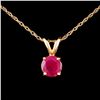 Image 1 : 14K Gold 1.00ct Ruby Pendant