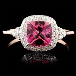 14K Gold 0.90ct Tourmaline & 0.29ct Diamond Ring