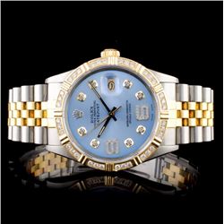 Rolex YG/SS DateJust 1.00ctw Diamond Gents Wristwa