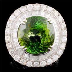 18K Gold 15.33 Tourmaline & 2.76ctw Diamond Ring