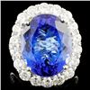 Image 1 : 18K Gold 16.11ct Tanzanite & 3.06ctw Diamond Ring