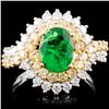 Image 1 : 18K Gold 1.72ct Tsavorite & 1.36ctw Color Diamond