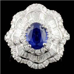 18K Gold 1.65ct Sapphire & 1.36ctw Diamond Ring