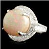 Image 2 : 18K Gold 11.60ct Opal & 0.78ctw Diamond Ring