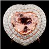 Image 1 : 14K Gold 6.34ct Morganite & 2.17ctw Diamond Ring