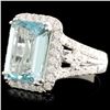 Image 2 : 18K Gold 4.25ct Aquamarine & 0.88ctw Diamond Ring