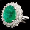 Image 2 : 14K Gold 4.48ct Emerald & 1.71ctw Diamond Ring