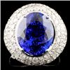 Image 1 : 18K Gold 9.73ct Tanzanite & 3.14ctw Diamond Ring