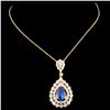 Image 1 : 18K Gold 1.97ct Sapphire & 1.77ctw Diamond Pendant