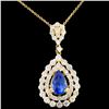 Image 2 : 18K Gold 1.97ct Sapphire & 1.77ctw Diamond Pendant