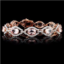 14K Rose Gold 13.68ct Morganite & 3.53ctw Diamond