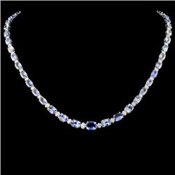 14K Gold 30.00ct Tanzanite & 1.75ctw Diamond Neckl