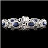 Image 1 : 14K Gold 12.65ctw Sapphire & 2.65ctw Diamond Brace
