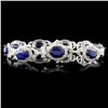 Image 2 : 14K Gold 12.65ctw Sapphire & 2.65ctw Diamond Brace