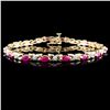 Image 1 : 14K Yellow Gold 4.00ct Ruby & 0.25ct Diamond Brace
