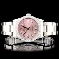 Rolex SS 31MM Oyster Perpetual Diamond Watch