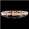 Image 2 : 14K Gold 9.15ctw Morganite & 1.50ctw Diamond Brace