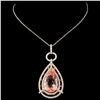 Image 2 : 14K Gold 8.50ct Morganite & 1.32ctw Diamond Pendan