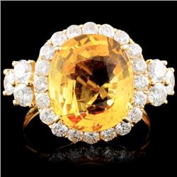18K Gold 5.35ct Sapphire & 1.35ctw Diamond Ring