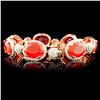 Image 2 : 14K Gold 27.24ctw Opal & 3.42ctw Diamond Bracelets