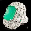 Image 2 : 18K Gold 2.19ct Emerald & 4.81ctw Diamond Ring