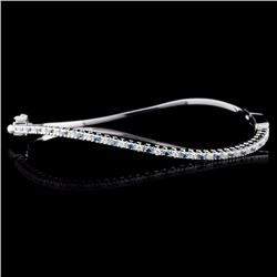 14K White Gold 3.30ctw Fancy Color Diamond Bangle