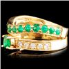 Image 2 : 18K Gold 0.73ctw Emerald & 0.20ctw Diamond Ring