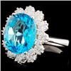 Image 2 : 14K Gold 7.50ct Topaz & 1.25ctw Diamond Ring