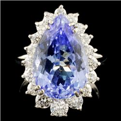 14K Gold 7.07ct Tanzanite & 1.01ctw Diamond Ring
