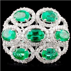 18K Gold 2.80ctw Emerald & 1.07ctw Diamond Ring