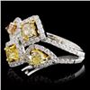 Image 2 : 18K White Gold 1.14ctw Fancy Color Diamond Ring