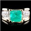 Image 1 : 14K Gold 1.26ct Emerald & 0.50ctw Diamond Ring
