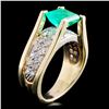Image 3 : 14K Gold 1.26ct Emerald & 0.50ctw Diamond Ring