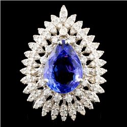 14K Gold 4.32ct Tanzanite & 1.38ctw Diamond Ring