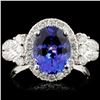 Image 1 : 18K Gold 2.26ct Tanzanite & 0.71ctw Diamond Ring