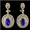 Image 1 : 18K Gold 4.14ctw Tanzanite & 2.76ctw Diamond Earri
