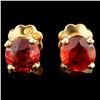 14K Gold 0.54ct Garnet Earrings