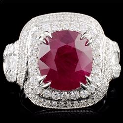 18K Gold 5.10ct Ruby & 1.70ct Diamond Ring