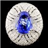 Image 1 : 18K Gold 5.56ct Tanzanite & 2.92ctw Diamond Ring