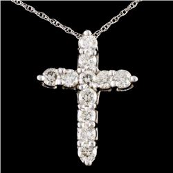 14K White Gold 1.29ct Diamond Pendant