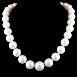 18K Gold 14-16MM Pearl Clasp Necklace