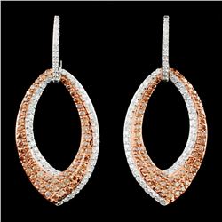 14K Gold 1.46ctw Fancy Color Diamond Earrings