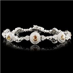 18K Gold 3.81ctw Fancy Color Diamond Bracelet