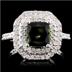 14K Gold 1.43ct Tourmaline & 0.64ctw Diamond Ring