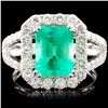 Image 1 : 18K Gold 1.97ct Emerald & 1.19ctw Diamond Ring