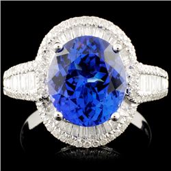 18K Gold 3.54ct Tanzanite & 0.66ctw Diamond Ring